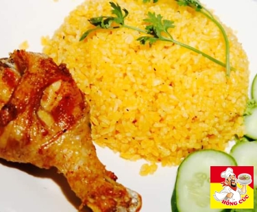 Món ngon bến tre- Cơm gà ngon bến tre- Cơm gà Xối mỡ Hồng Cúc 