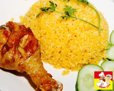 Món ngon bến tre- Cơm gà ngon bến tre- Cơm gà Xối mỡ Hồng Cúc 